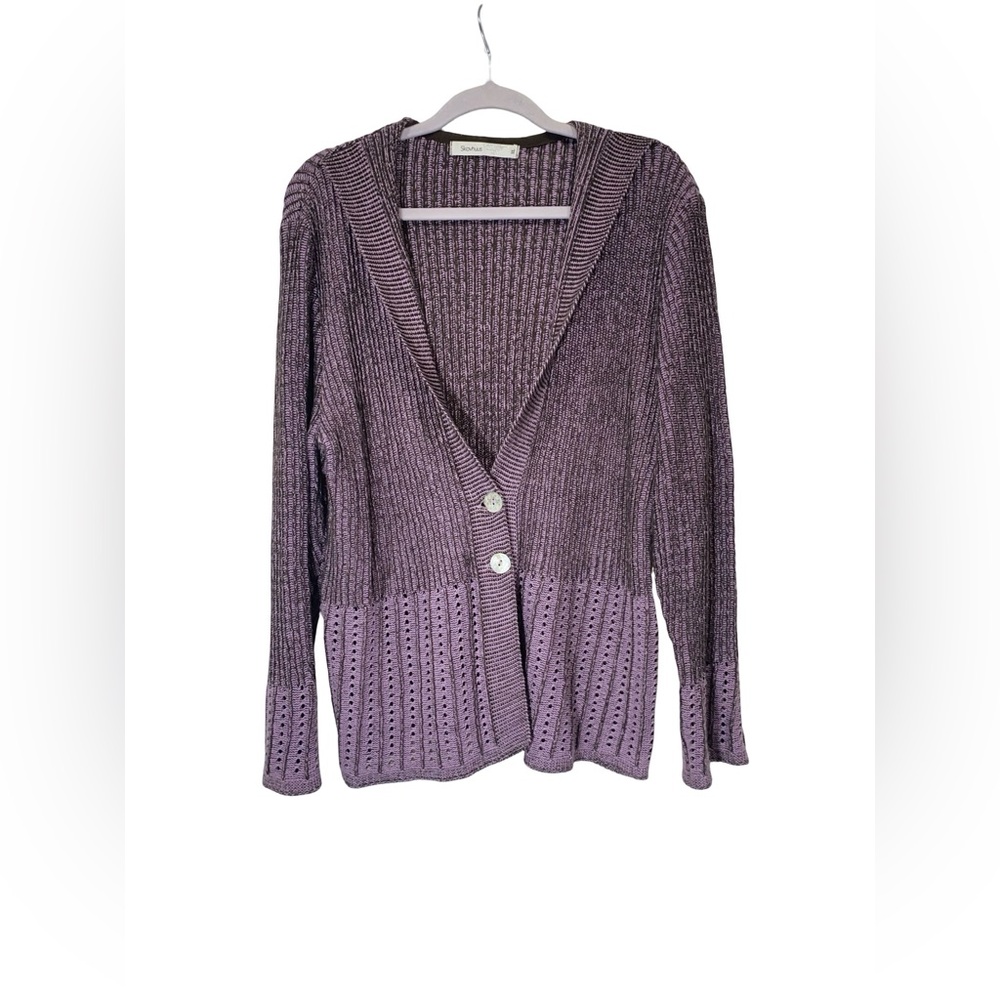 Skovhuus knit purple cardigan sweater size XL‎ with buttons